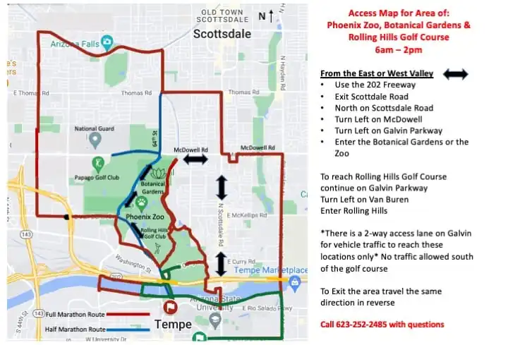 Phoenix Zoo access map